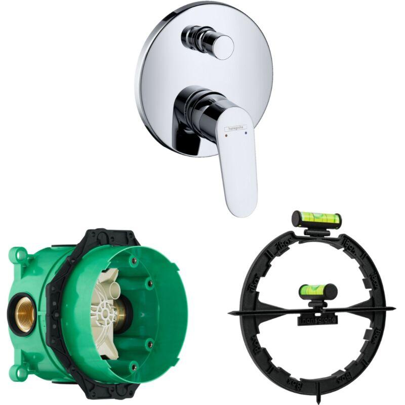 FAÇADE FOCUS MITIGEUR BAIN DOUCHE ENCASTRÉ CHROMÉ AVEC CORPS ENCASTRÉ