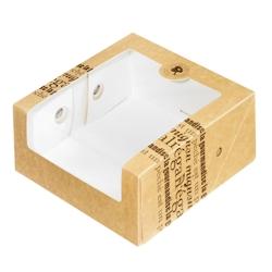 Boîte pâtissière décor Saveurs Nature 190x190x80mm x 275 JORIDEAL - marron en carton 3519400619189_0