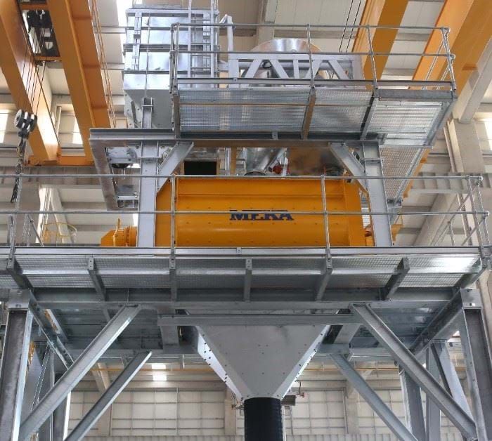 Mb-c120 centrale à béton - Meka - 115 à 124 m³/h - Châssis galvanisé, Double Arbre, Capacité 3,0 m³_1