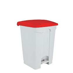 Medial International Contitop Conteneur mobile à pédale avec couvercle coloré Polypropylène Blanc-Rouge 70 lt - multicolore plastique polypropylè_0