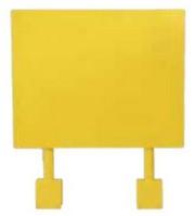 Panneau de communication en acier - 800 mm x 1000 mm - fixation pour barrière de sécurité - couleur jaune RAL 1023_0