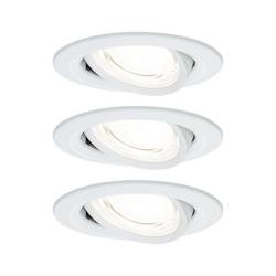 Paulmann Spot encastré LED Nova Coin Kit de 3   rond 84mm 50° 3x2,8W 3x505lm 230V  4000K Blanc dépoli 92455 - blanc 92455_0