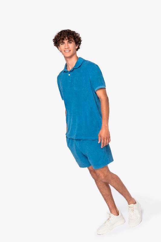 Polo écoresponsable en éponge homme - Réf: NS227 - Coton biologique et polyester recyclé - Fabriqué au Portugal_0