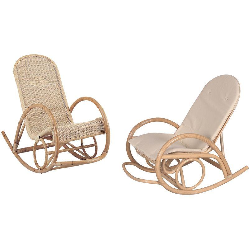 Fauteuil à Bascule Enfant En Rotin - Modèle Chloé - Design Naturel 41x75cm