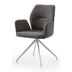 SalesFever Fauteuil | Fonction de rotation à 180° | tissu structurel | L 60 x P 62 x H 89 cm | gris foncé - gris multi-matériau 396612_0