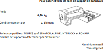 Support de panneau solaire en aluminium massif - 2G - 894400 - Pour poser et fixer les rails de support_0