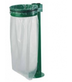 Supports pour sacs poubelle - extérieur poteau - ECOLLECTO POTEAU/PLATINE VERT - Réf. 57319 - Acier poudré polyester_0
