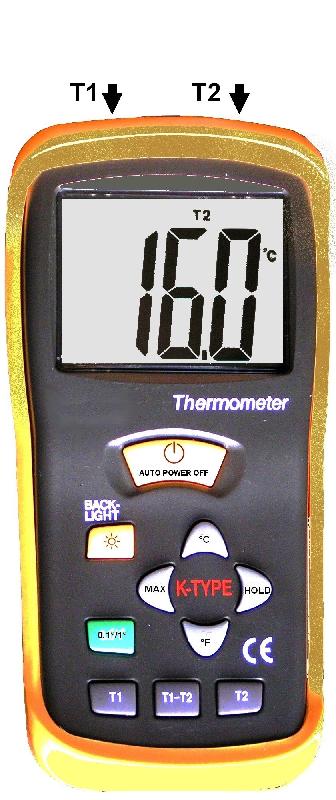 Thermomètre électronique - Type K - 2 canaux - 2 sondes filaires - #3612SI_0