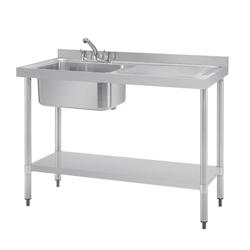 Plonge 1 Bac, Égouttoir à Droite - P600 - Vogue - l100- L- P60- h- Inox - inox DY820_0