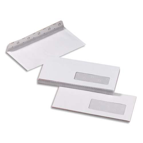 Enveloppe blanche standard à fenetre 110 x 220 mm (fenetre 35x100mm) 
