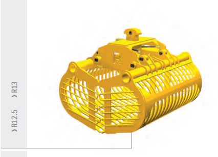 Bennes hydrauliques R13/1500 Rozzi pour la manipulation de betteraves et matériaux divers avec dents en acier anti-usure_0