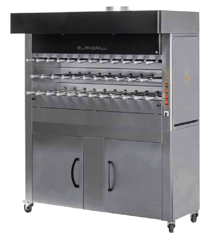 Churrasco professionnel gaz ou électrique - 8 à 29 broches - Structure en acier inox_0