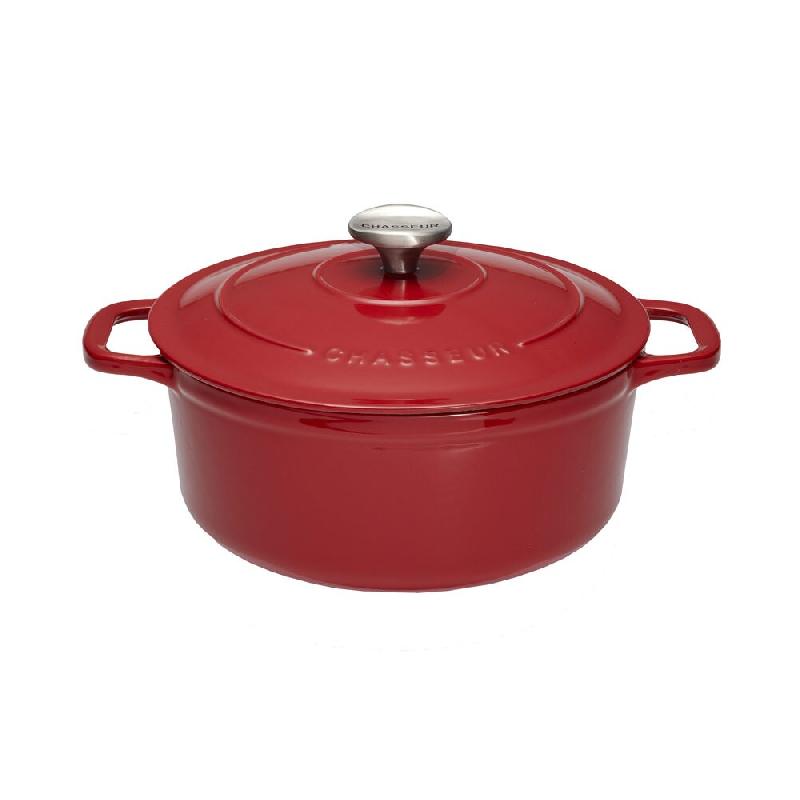 Cocotte ronde 28 cm chasseur rouge uni interieur sable 740 cl Rond Fonte émaillée Chasseur - rouge 3244334728033_0