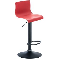 Décoshop26 - Tabouret de bar avec repose-pieds pivotant dossier incurvé en plastique rouge et métal noir 10_0004935 - noir 3000252366357_0