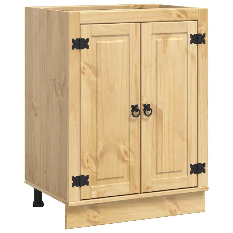 Helloshop26 - Armoire rectangulaire moderne avec étagère 60 x 46 x 81,5 cm grand espace de stockage design en pin massif miel 02_0058888 - Bois mass_0