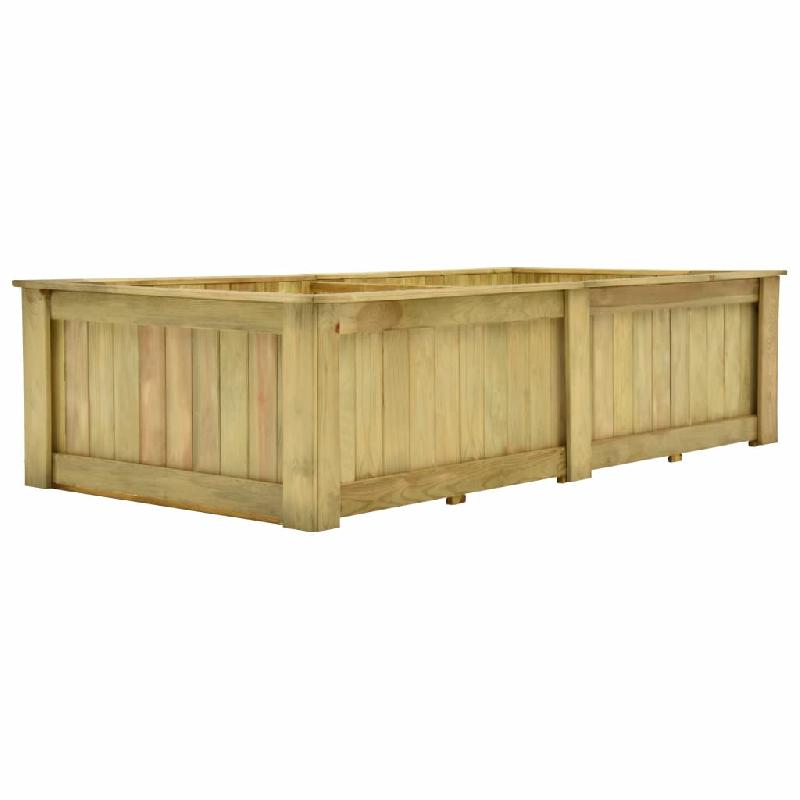 Jardinière surélevée en bois de pin imprégné - 196 x 100 x 50 cm - Résistante aux intempéries_0
