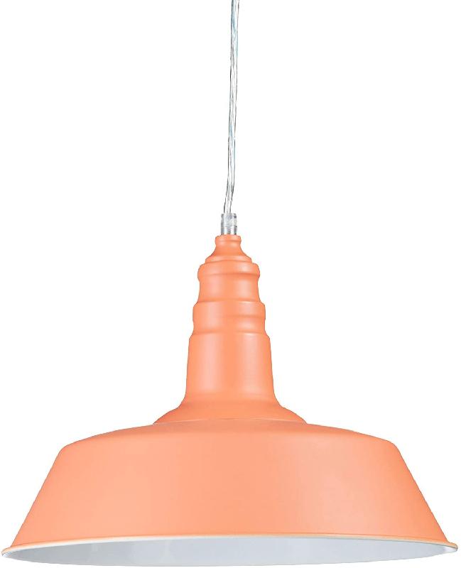 Lustre plafonnier suspendu lampe suspension luminaire abat-jour en métal orange 13_0002574_2