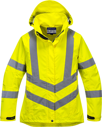 Parka femme hi-vis respirante jaune LW70 - capuche détachable - bandes réfléchissantes - taille M_0