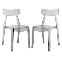 RATTATAN Lot de 2 chaises en polycarbonate, design moderne, ergonomiques, empilables et résistantes, pour cuisine, salle à manger, restaurant – Ge_0