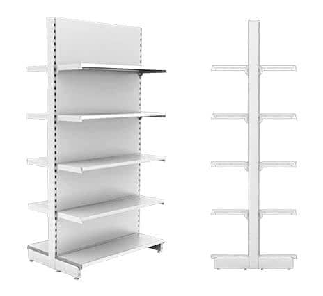 Rayonnage gondole centrale / double face - modulable et universel - Dimensions 665/1000/1330 mm_0