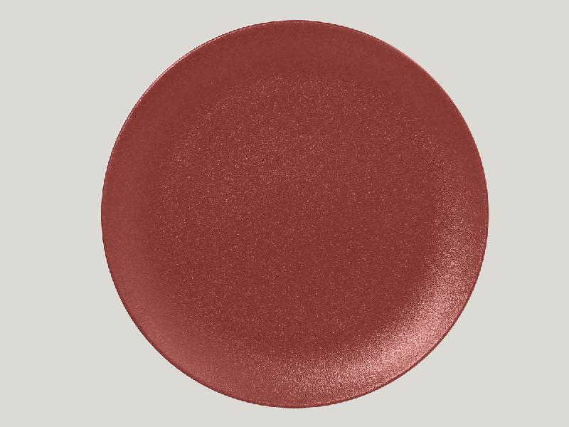 ASSIETTE PLATE ROND ROUGE MAGMA PORCELAINE Ø 31 CM NEO FUSION RAK