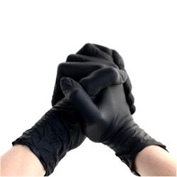 1000 Gants Nitrile Noirs Non Poudrés Taille S (6/7) Résistants et Confortables Usage Alimentaire ou Professionnel - D-Work - noir 3664100211000_0