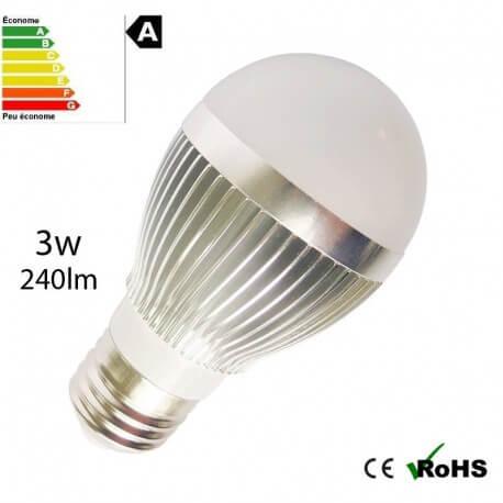 Ampoule LED 3W E27 - Blanc neutre - Équivalent 25W incandescente - Allumage instantané_0