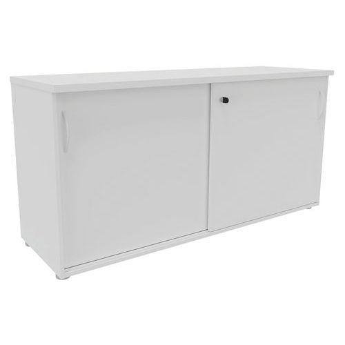 ARMOIRE 2 PORTES COULISSANTES 143X72 CM BLANC - BURONOMIC