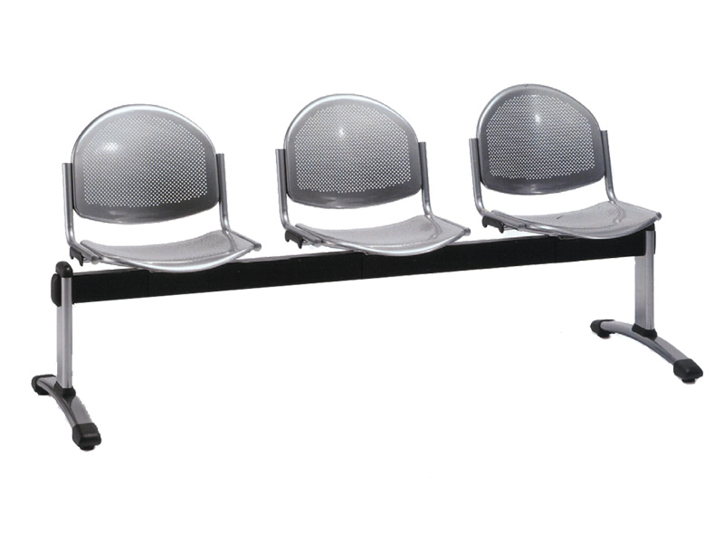 Banc d'accueil Steel - métal perforé ou epoxy noir - 185 cm de largeur_0