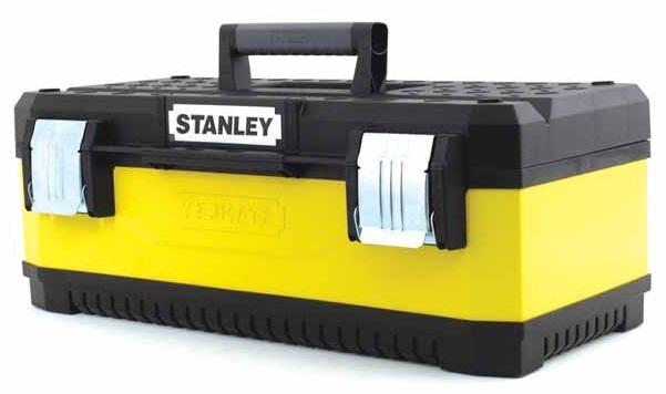 Boîte à outils professionnelle bimatière 65 cm - métal et synthétique - plateau supérieur en acier inoxydable_0