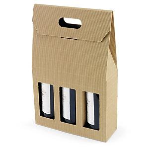 BOÎTE POUR 3 BOUTEILLES  À POIGNÉE COLLECTION HEVEA 27 X 9 X 41 CM