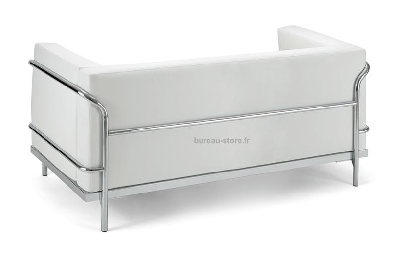 Canapé d'attente cuir blanc ou noir Soft - Blanc_0