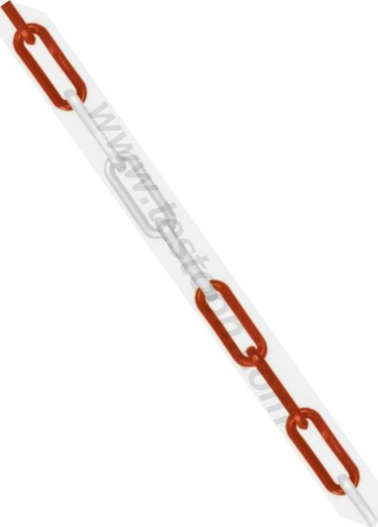 CHAÎNE DE DÉLIMITATION ROUGE ET BLANCHE, MAILLONS 70X27MM, DIAM. 8MM, LONGUEUR TOTALE - CATAL31/05