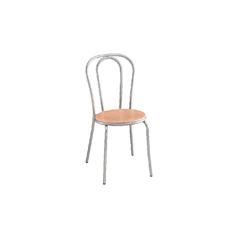 CHAISE COLLECTIVITÉS BISTROT - BOIS - HÊTRE - PIEDS MÉTAL ALU (LOT DE 4)