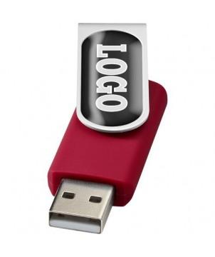CLÉ USB ROTATIVE AVEC DOMING 8 GB - ROUGE - CLÉS USB PUBLICITAIRES PERSONNALISÉES