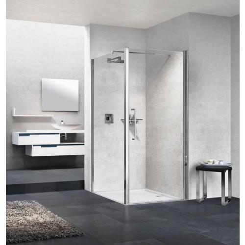 CM - SILVERPAROI DE DOUCHE FIXE LATÉRALE YOUNG F1B 59 - EXTENSIBLE 59-61 CM - NOIR NOVELLINI