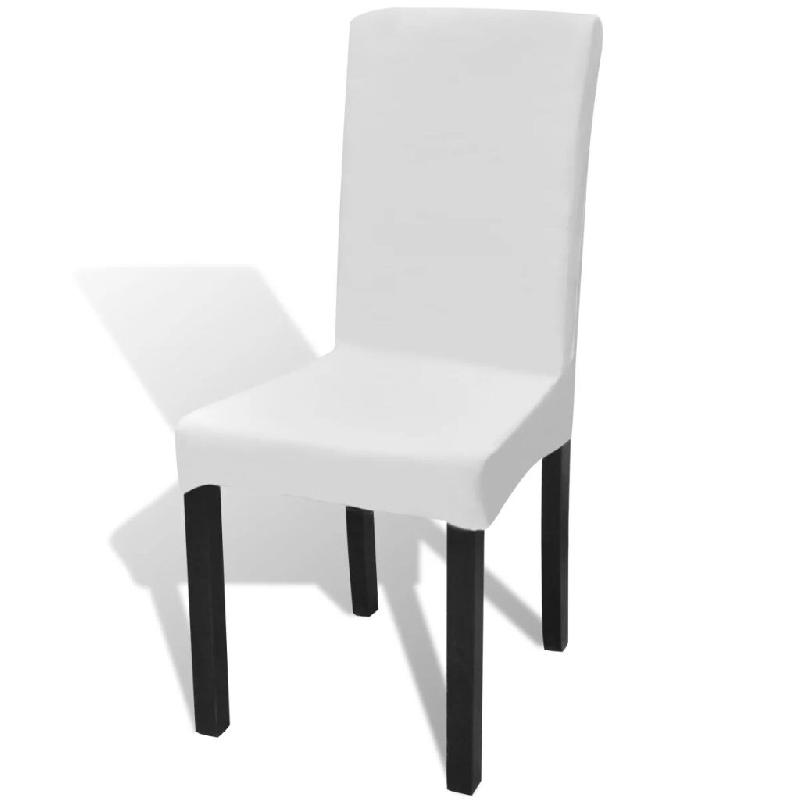 Décoshop26 - 6 housses de chaise dos droit extensibles blanches DEC022287 - blanc 3001307569600_0