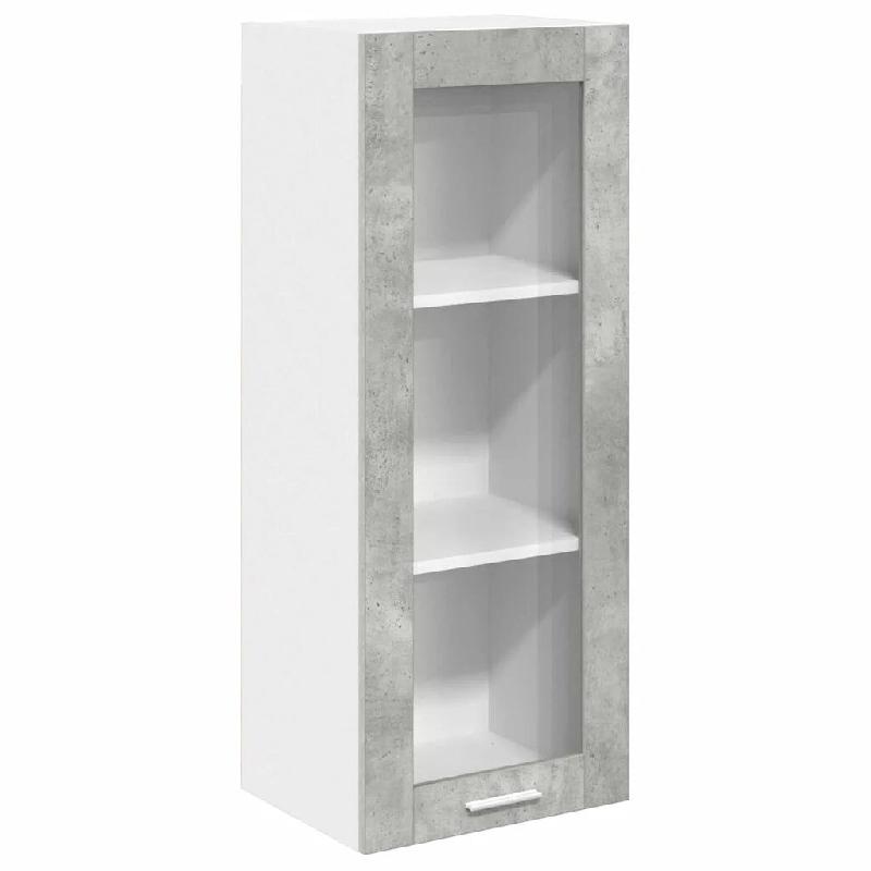 Helloshop26 - Armoire suspendue avec grande capacité de rangement moderne 40 x 31 x 100 cm en bois d'ingénierie gris béton 02_0053420 - gris Bois m_0
