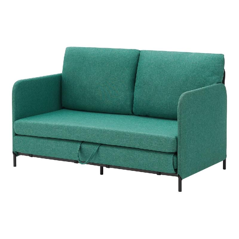 Helloshop26 - Canapé fauteuil 2 places convertible 78 x 125 x 67 cm vert 03_0009130 - vert acier 3000224524389_0