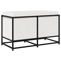 Helloshop26 - Jardinière bac lit surélevé plantes fleurs terrasse jardin 80 x 40 x 50 cm bois de pin massif blanc 02_0037872 - 3000217638246_0