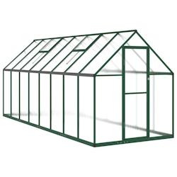 Helloshop26 - Serre tente abri plante fleur légumes avec cadre de base 445 x 169 x 195 cm aluminium vert 02_0044506 - 3000220206401_0