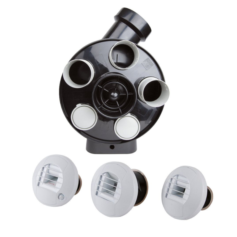 Kit Hygro A VMC simple flux hygroréglable PENTA ES + 3 bouches à piles - Axelair - KHAPST5160_0