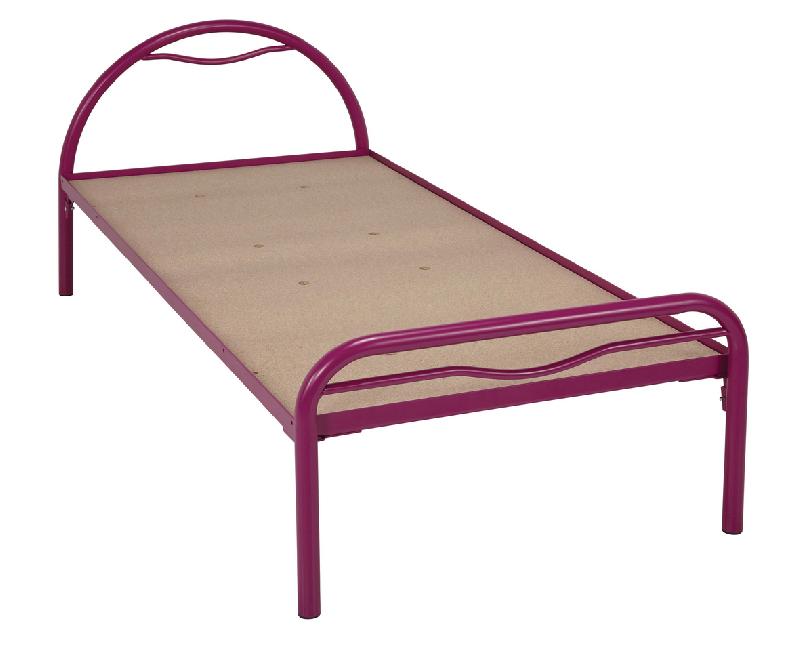 LIT TÊTE ARCEAU MÉTAL ALBA SOMMIER AGGLO 80X200 CM COLORIS RAL 4006 FUSCHIA - MANUTAN COLLECTIVITÉS