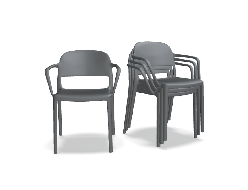 Lot de 4 chaises avec acc. BLENDY - gris clair_0