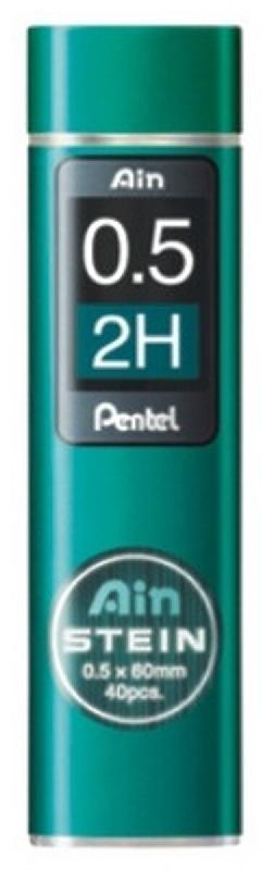 Pentel C275-2H Etui de 40 Mines 0,5 mm 2H - noir plastique C275-2HO_0