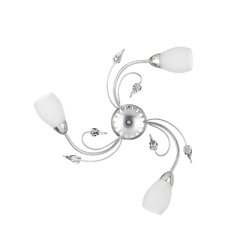 ONLI PLAFONNIER LIA À TROIS LAMPES, CHROMÉ