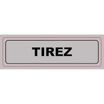 PLAQUE DE SIGNALISATION AUTO-ADHÉSIVE EN PLASTIQUE COULEUR ALUMINIUM 17 X 5CM - TIREZ (SANS FLÈCHE) - LOT DE 4