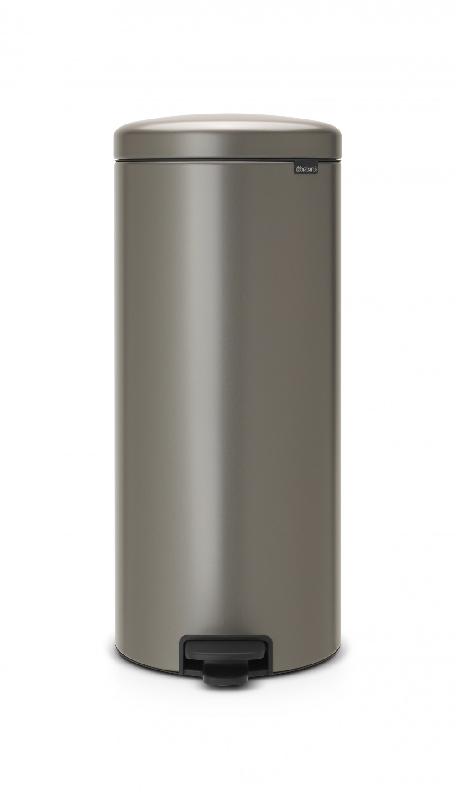 Poubelle de cuisine à pédale 30L - BRABANTIA époxy platinium - fermeture douce et garantie 10 ans_0