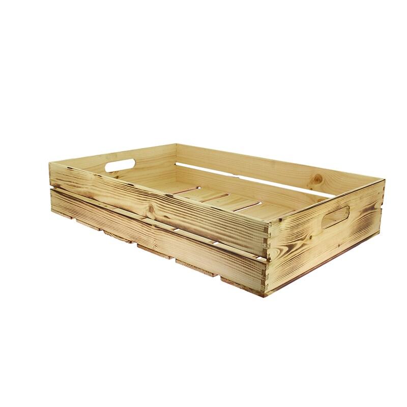 PROLINEA Fresca cagette rectangle gm pin vernis effet brule 60x40x12  fsc lot de 5 - beige Bois massif CLW-4480429_0