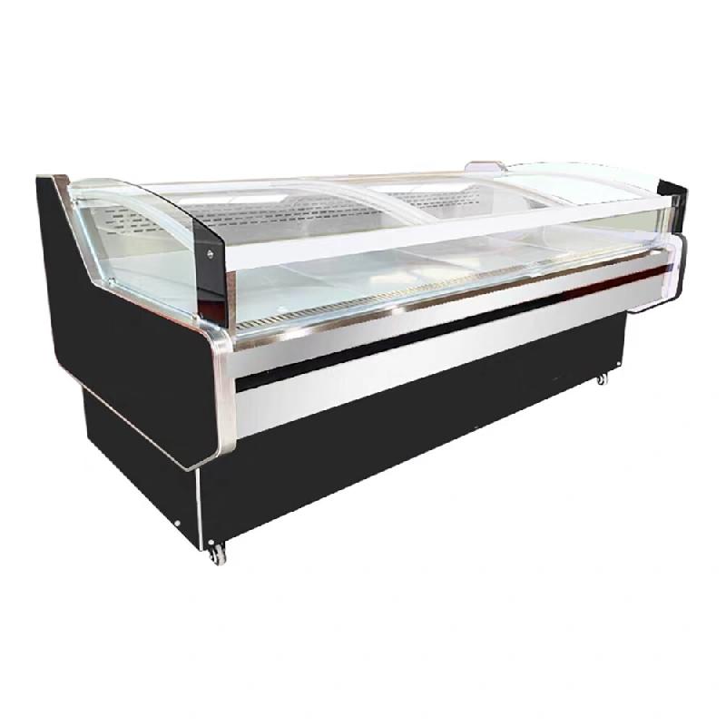 Romux® Vitrine Réfrigérée Charcuterie avec Verre Bas Courbé Noir 350 Litres Ventilée 150 cm | Vitrines Professionnelles - 8435811807166_0